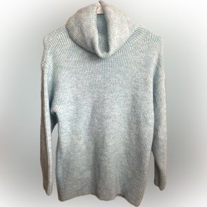 Loft lounge outlet - light blue cowl neck sweater - size: XS - fit: runs big